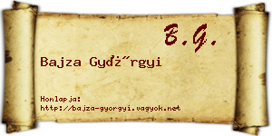 Bajza Györgyi névjegykártya